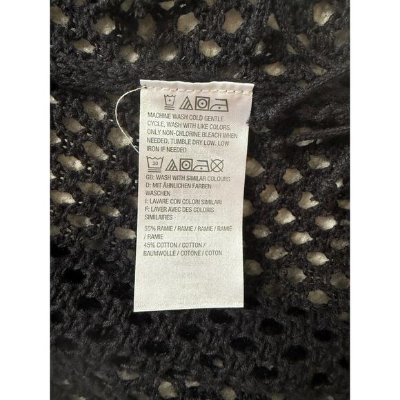 H by Halston Long Line Black Cardigan with Fringe Size M - Picture 3 of 4